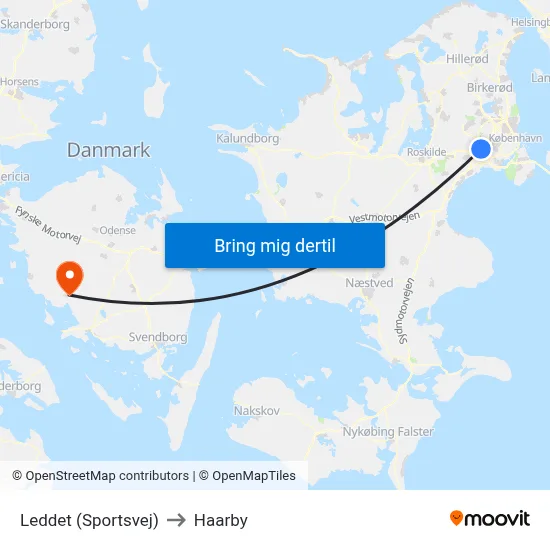 Leddet (Sportsvej) to Haarby map