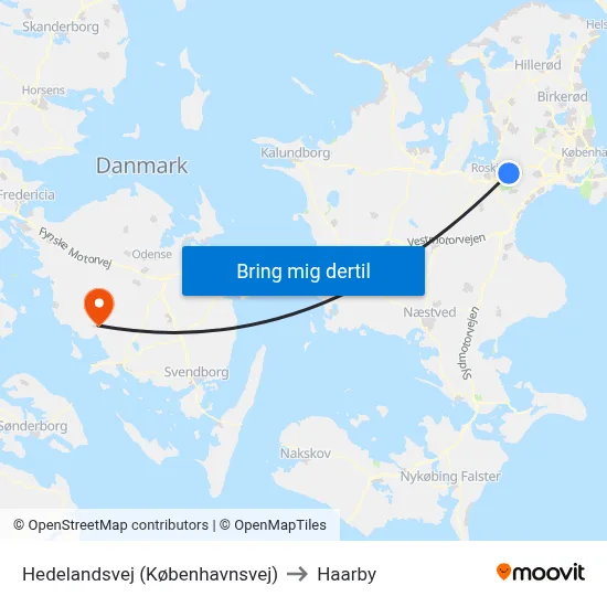 Hedelandsvej (Københavnsvej) to Haarby map