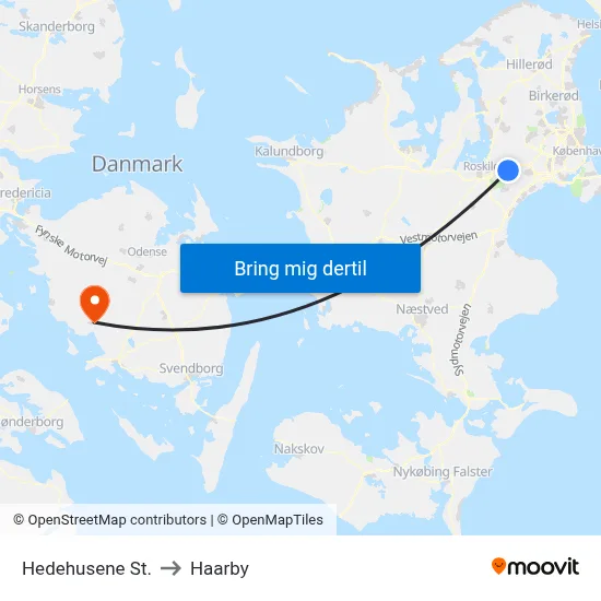 Hedehusene St. to Haarby map