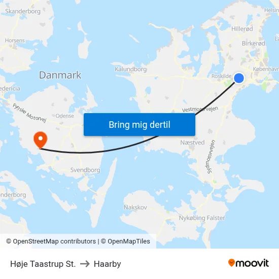 Høje Taastrup St. to Haarby map