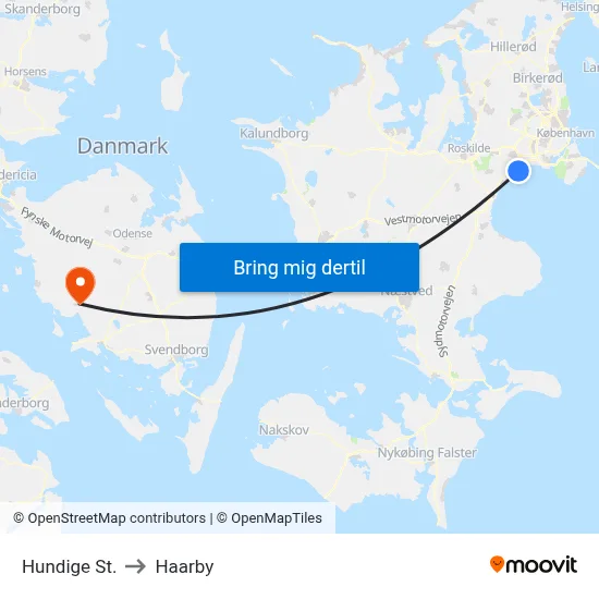 Hundige St. to Haarby map