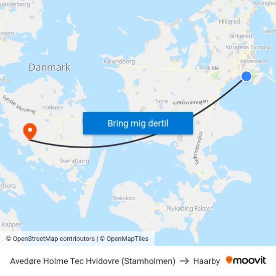 Avedøre Holme Tec Hvidovre (Stamholmen) to Haarby map