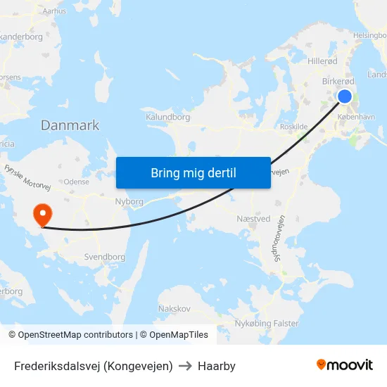 Frederiksdalsvej (Kongevejen) to Haarby map