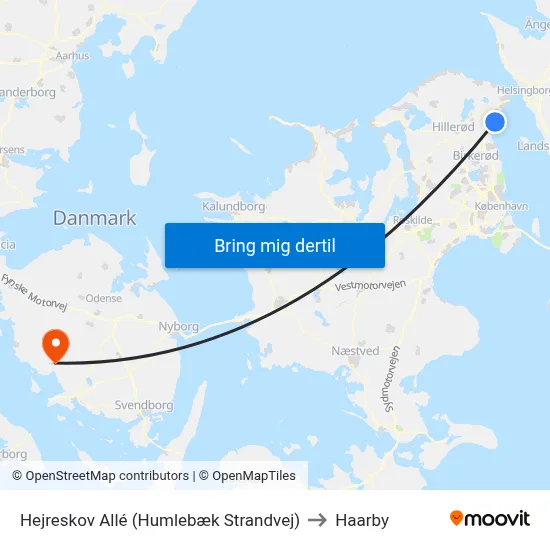 Hejreskov Allé (Humlebæk Strandvej) to Haarby map