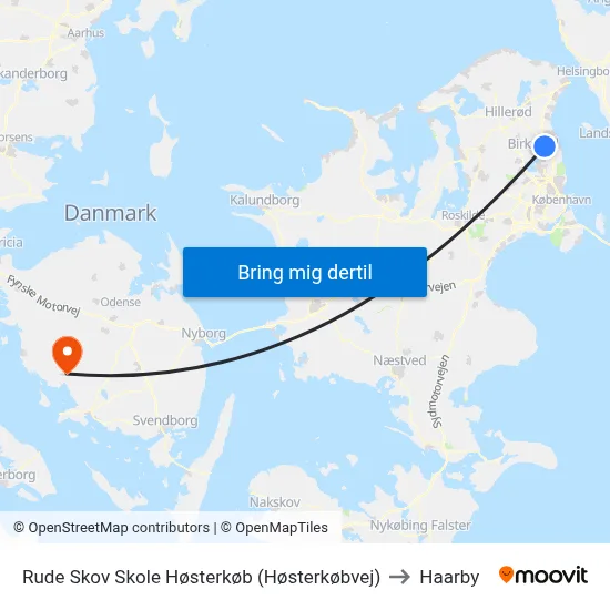 Rude Skov Skole Høsterkøb (Høsterkøbvej) to Haarby map