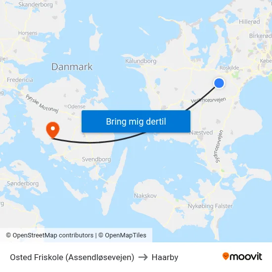Osted Friskole (Assendløsevejen) to Haarby map