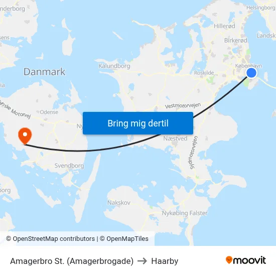 Amagerbro St. (Amagerbrogade) to Haarby map