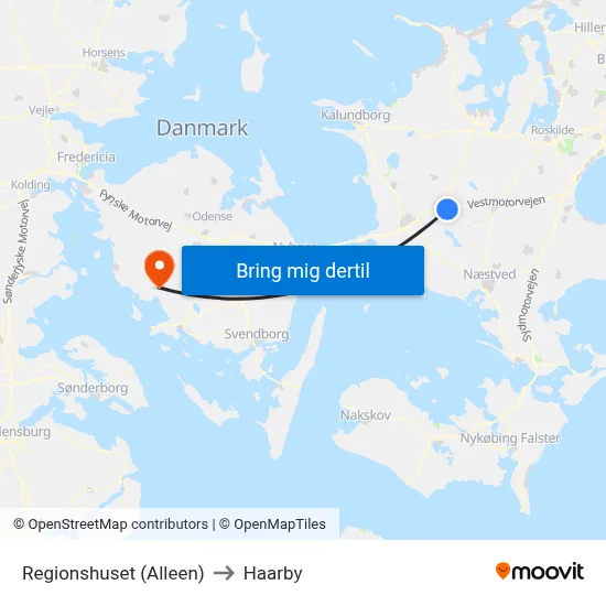 Regionshuset (Alleen) to Haarby map