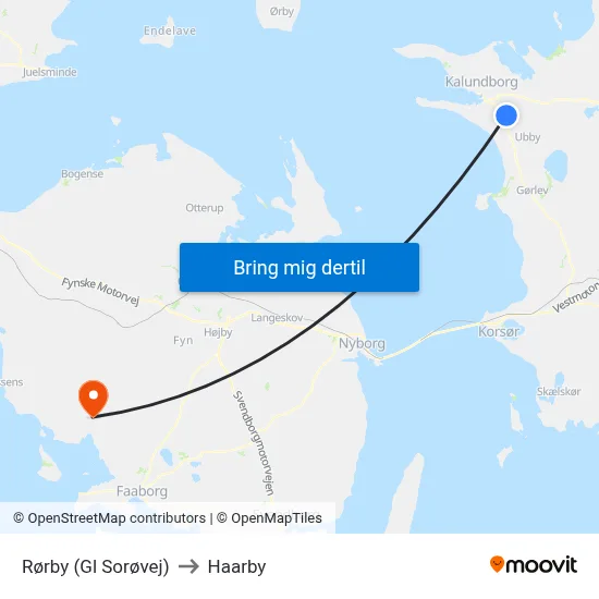 Rørby (Gl Sorøvej) to Haarby map