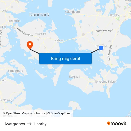 Kvægtorvet to Haarby map