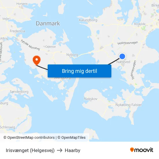 Irisvænget (Helgesvej) to Haarby map