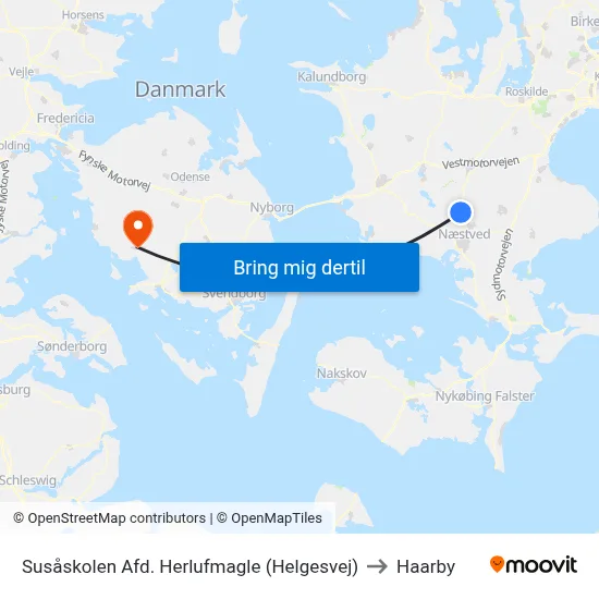 Susåskolen Afd. Herlufmagle (Helgesvej) to Haarby map
