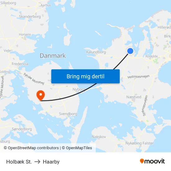 Holbæk St. to Haarby map