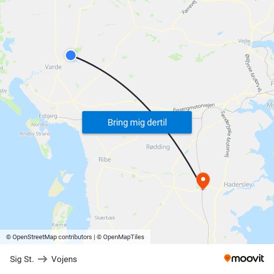 Sig St. to Vojens map