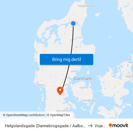 Helgolandsgade (Dannebrogsgade / Aalborg) to Vojens map