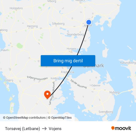 Torsøvej (Letbane) to Vojens map