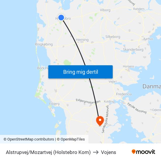 Alstrupvej/Mozartvej (Holstebro Kom) to Vojens map