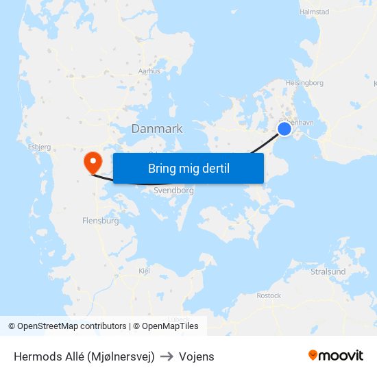 Hermods Allé (Mjølnersvej) to Vojens map