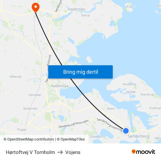 Hørtoftvej V Tornholm to Vojens map