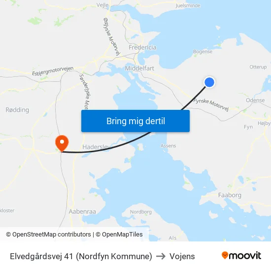 Elvedgårdsvej 41 (Nordfyn Kommune) to Vojens map