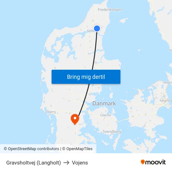 Gravsholtvej (Langholt) to Vojens map