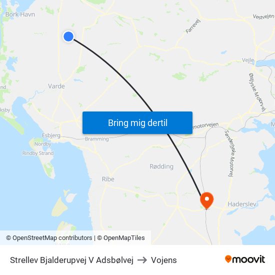 Strellev Bjalderupvej V Adsbølvej to Vojens map