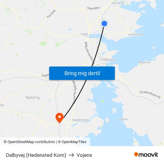 Dalbyvej (Hedensted Kom) to Vojens map