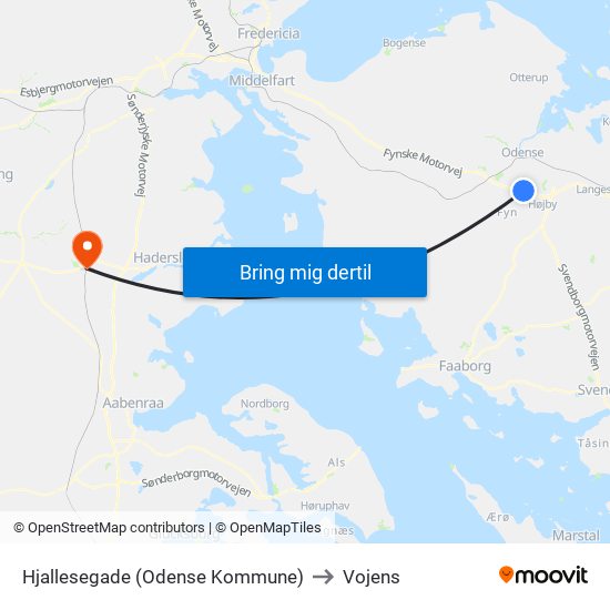 Hjallesegade (Odense Kommune) to Vojens map
