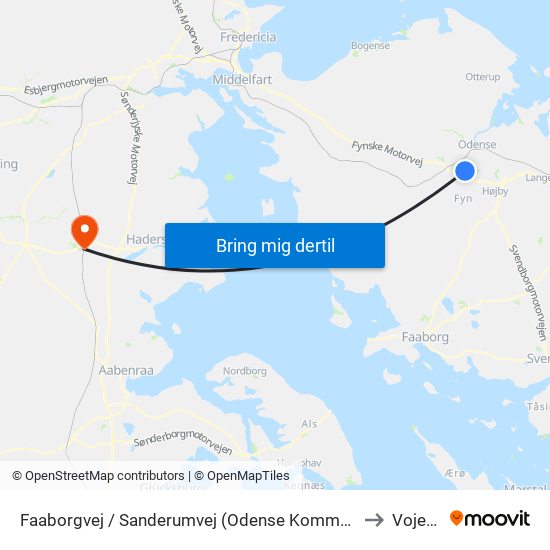 Faaborgvej / Sanderumvej (Odense Kommune) to Vojens map