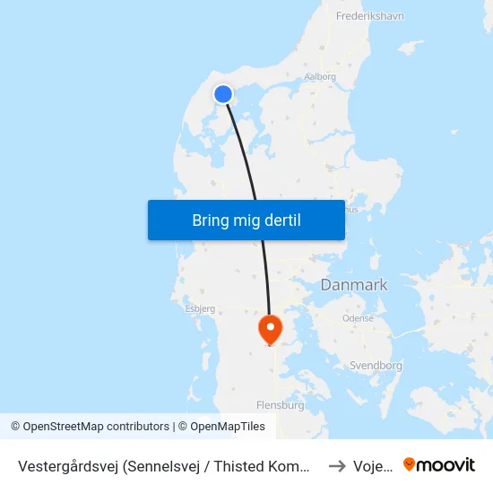 Vestergårdsvej (Sennelsvej / Thisted Kommune) to Vojens map