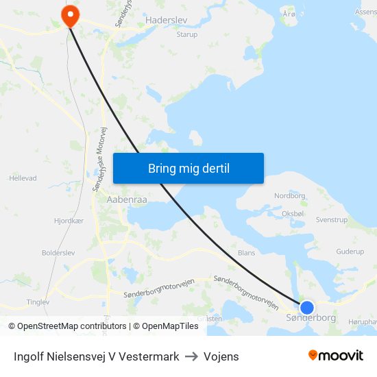 Ingolf Nielsensvej V Vestermark to Vojens map