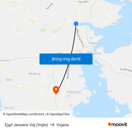 Ejgil Jensens Vej (Vejle) to Vojens map