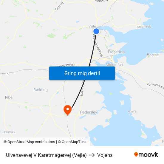 Ulvehavevej V Karetmagervej (Vejle) to Vojens map