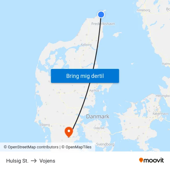 Hulsig St. to Vojens map