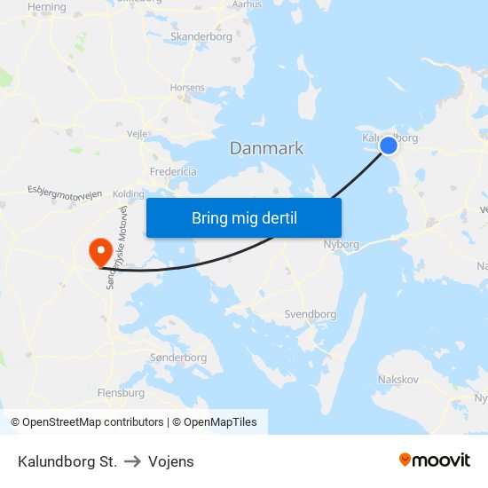 Kalundborg St. to Vojens map