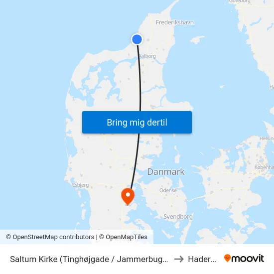 Saltum Kirke (Tinghøjgade / Jammerbugt Komm.) to Haderslev map