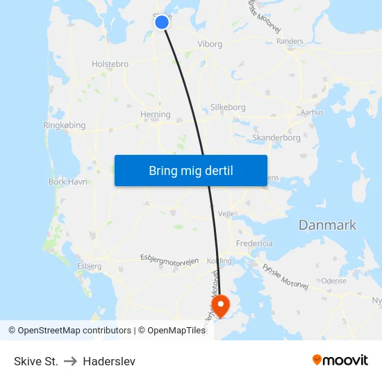 Skive St. to Haderslev map