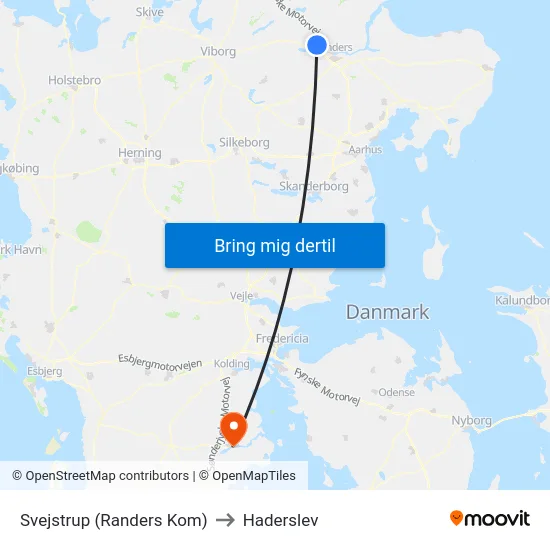 Svejstrup (Randers Kom) to Haderslev map