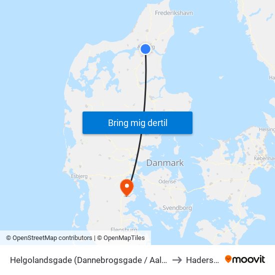 Helgolandsgade (Dannebrogsgade / Aalborg) to Haderslev map