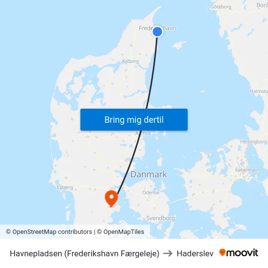 Havnepladsen (Frederikshavn Færgeleje) to Haderslev map