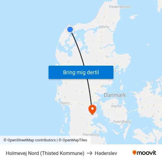 Holmevej Nord (Thisted Kommune) to Haderslev map