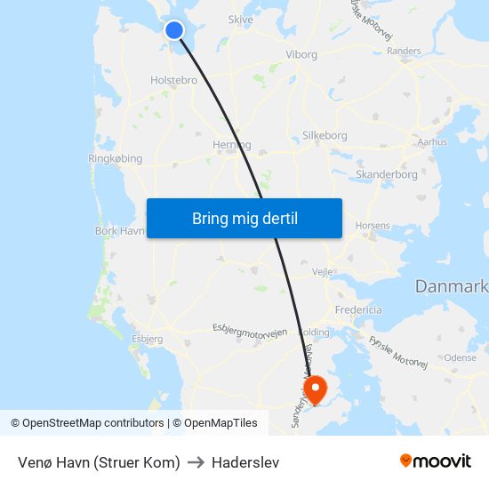 Venø Havn (Struer Kom) to Haderslev map