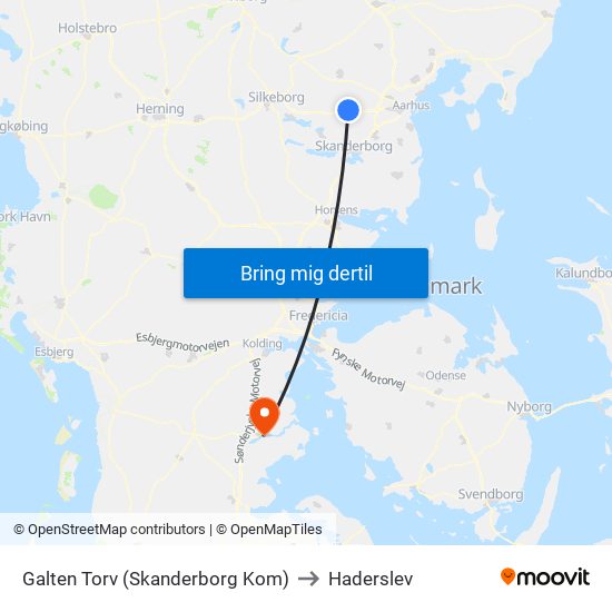 Galten Torv (Skanderborg Kom) to Haderslev map