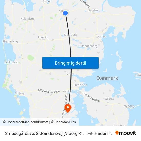 Smedegårdsve/Gl.Randersvej (Viborg Kom) to Haderslev map