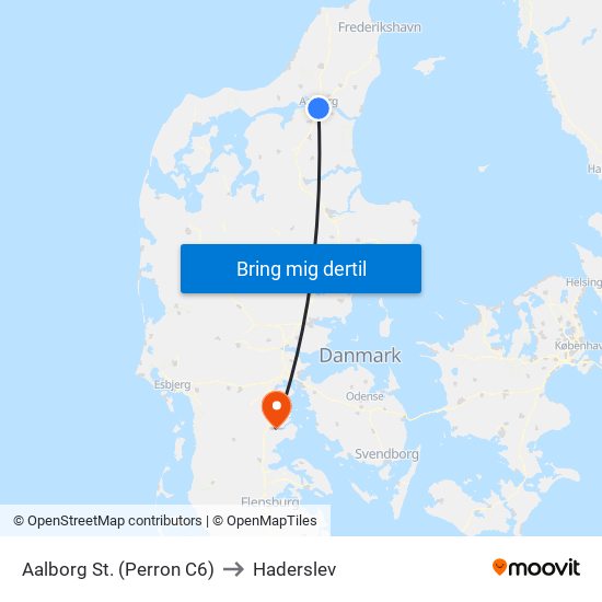 Aalborg St. (Perron C6) to Haderslev map