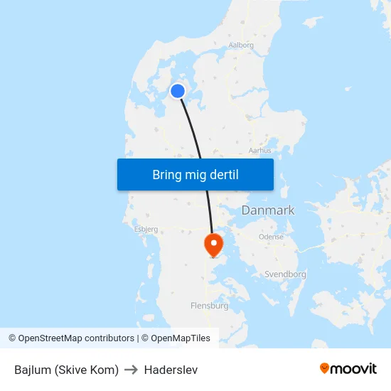 Bajlum (Skive Kom) to Haderslev map
