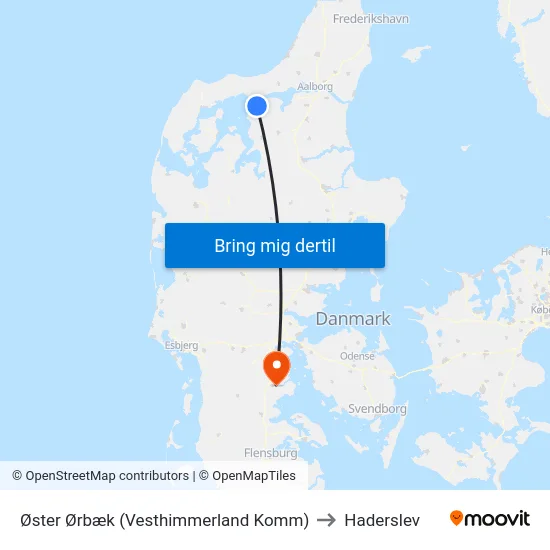 Øster Ørbæk (Vesthimmerland Komm) to Haderslev map