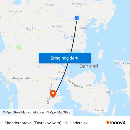 Skanderborgvej (Favrskov Kom) to Haderslev map
