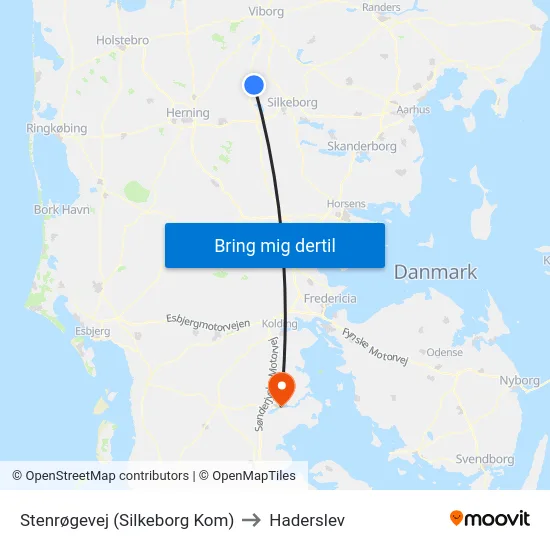 Stenrøgevej (Silkeborg Kom) to Haderslev map