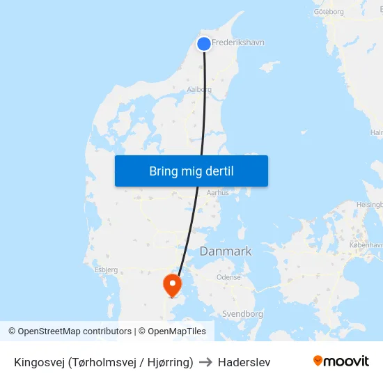 Kingosvej (Tørholmsvej / Hjørring) to Haderslev map